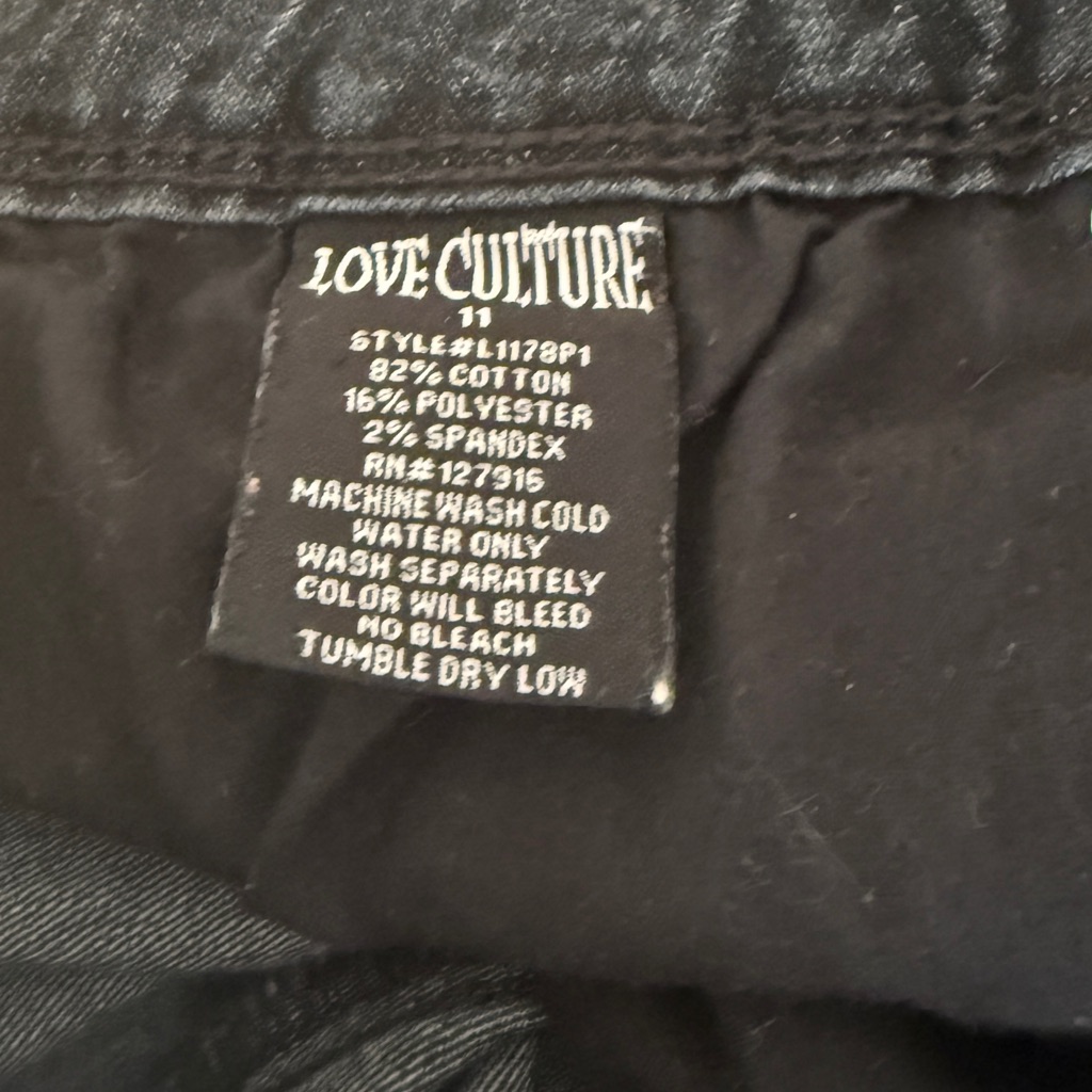 Love Culture Charcoal Denim Pants Size 11